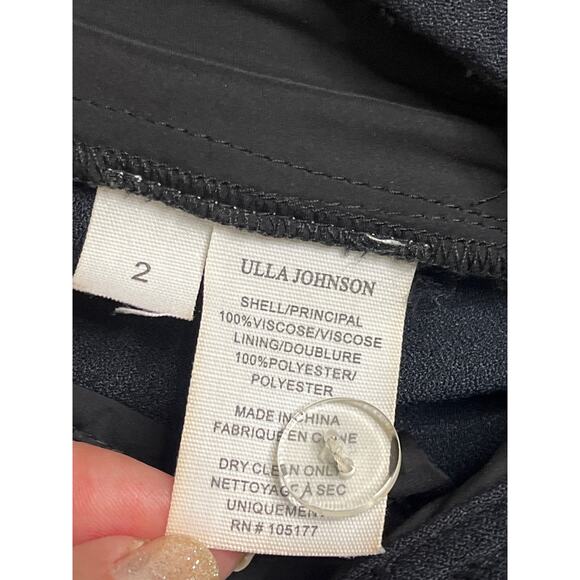 Ulla Johnson Alandra Pants Raven Black High Waisted Pockets Crepe,size 2,MSRP425 - Picture 7 of 16